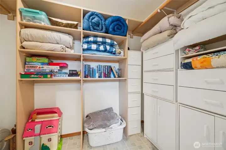 Closet in the primary bedroom.