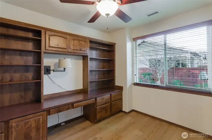 Another view of the built-in.  It has adjustable shelves and overlooks the back yard.