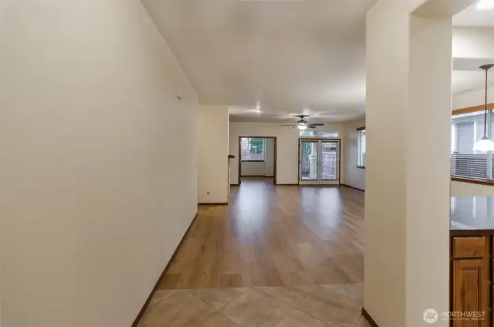 Front entry,  This home is move-in ready.  Freshly painted throughout.  Brand new vinyl plank flooring, beautifully matched with tile entry.