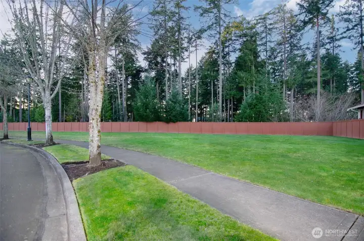 This is the community green space across from the home.  This home is so close to the trailhead of the community trail.