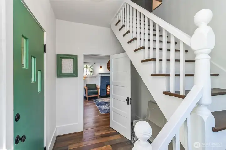 Upstairs to the updated primary bedroom/bathroom