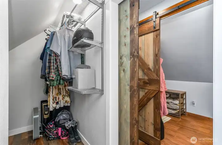 Barn doors for storage/privacy