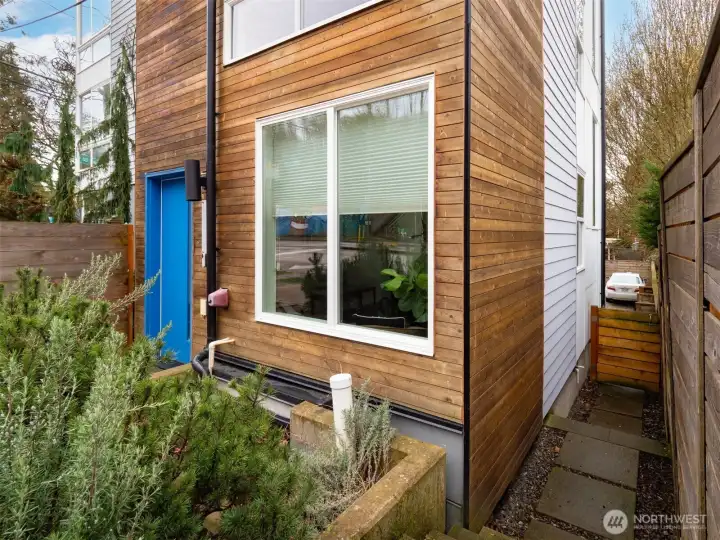 Easy access walkway to back parking spot