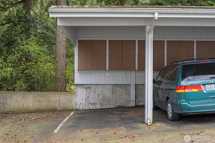covered parking spot for unit A
