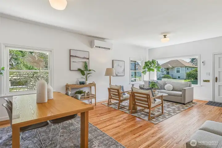 Tons of light in living/dining room