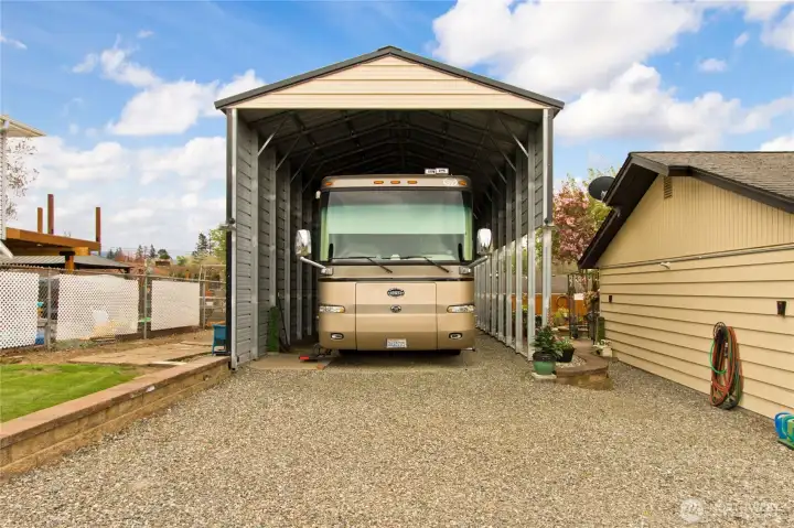 55 ft by 18 wide RV  covered parking