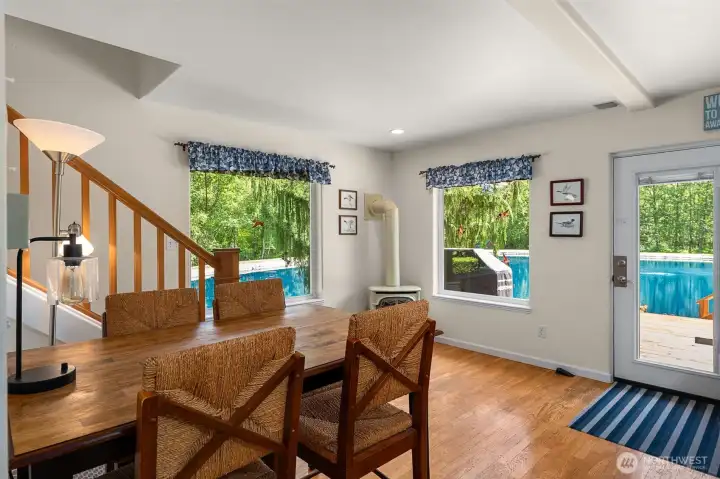 Stairs lead to bedroom, 3/4 bath with laundry. Stairs lead to bedroom, 3/4 bath with laundry.