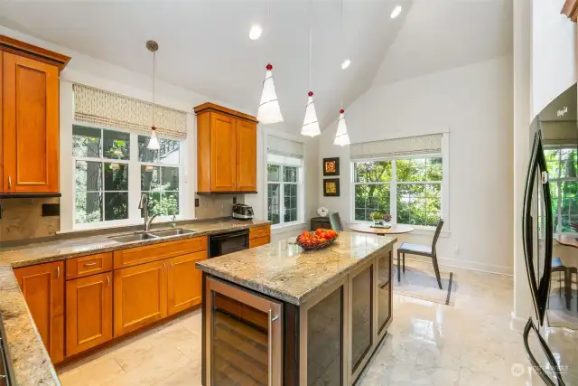 Spacious Kitchen with lovely views.