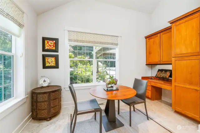 Bright kitchen with work station