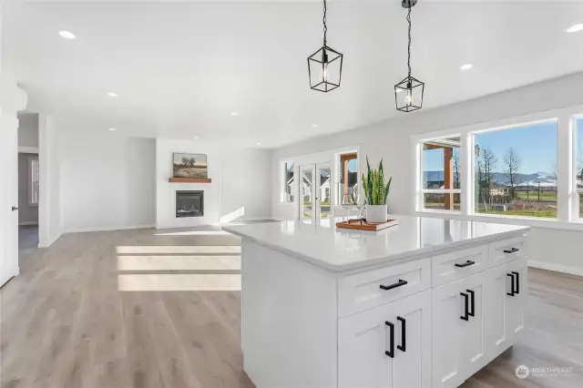 The double French doors lead to the covered back patio.  Great views from the backyard.