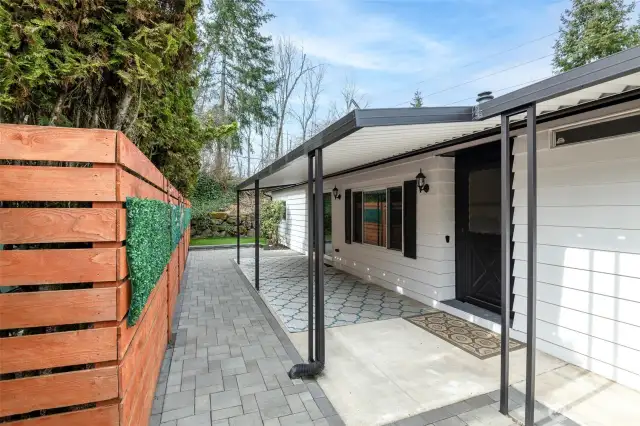 Entry to living room from entertainment patio