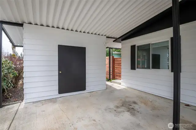 Front parking with oversized shed