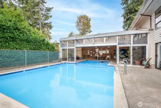 Seasonal pool, full year hot tub