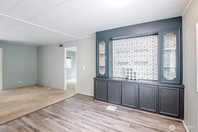 Dining room with build in hutch