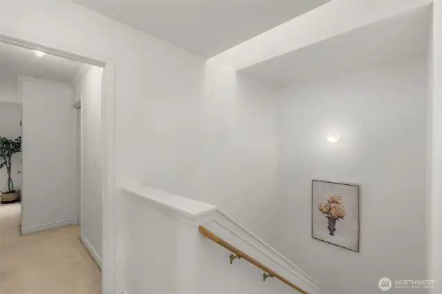 Skylight above stairs provides lots of natural light