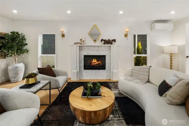 Main Floor Living with gas Fireplace.