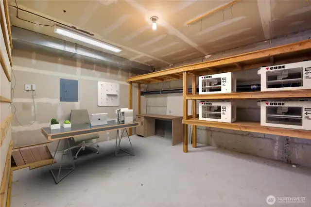 Hobby room with removable wall