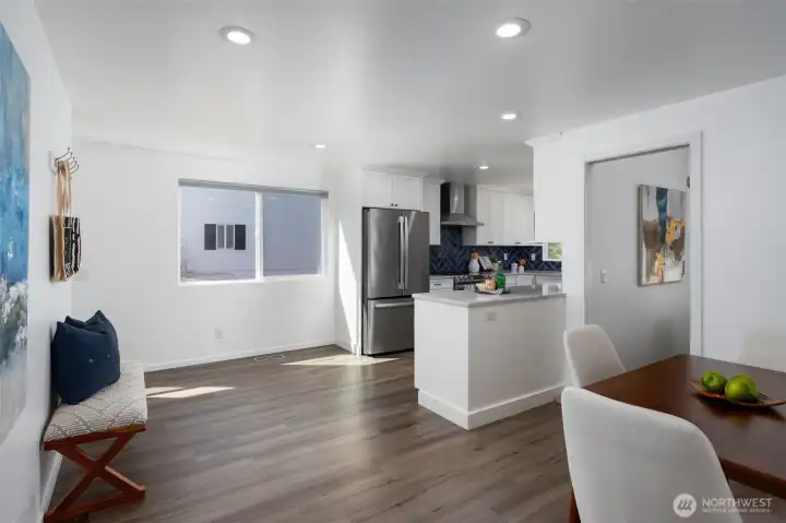 Beautiful LVP floors in the recently updated kitchen.