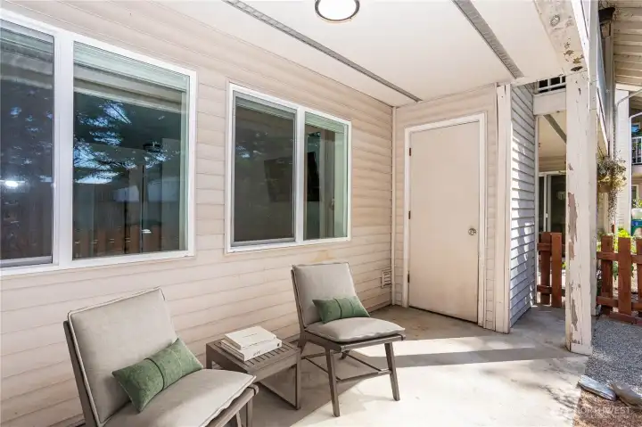 Outdoor living space perfect for relaxing or entertaining.