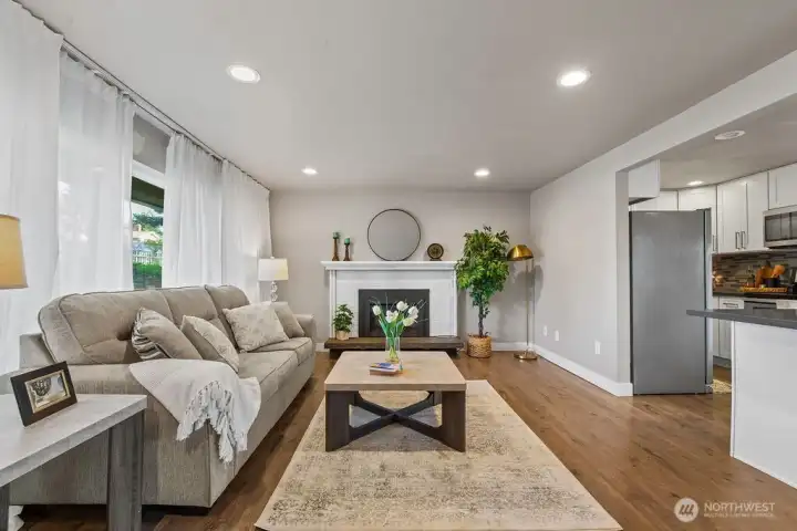 lots of natural light brightens this open living space.  The hub of the house!