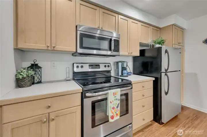 Well-appointed kitchen with stainless appliances.