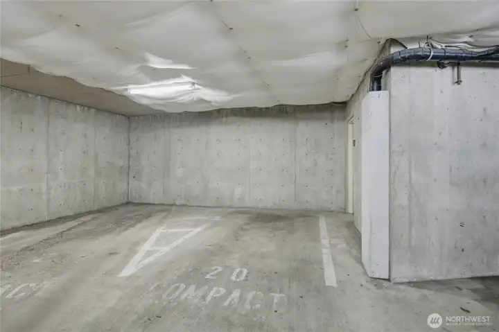 Secure garage parking included.