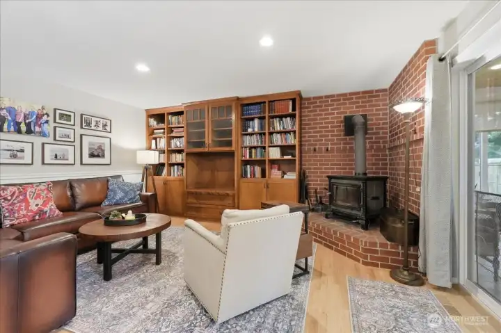 Comfortable and cozy family room, enjoy a quiet moment with a book, or watch the game by the fire.