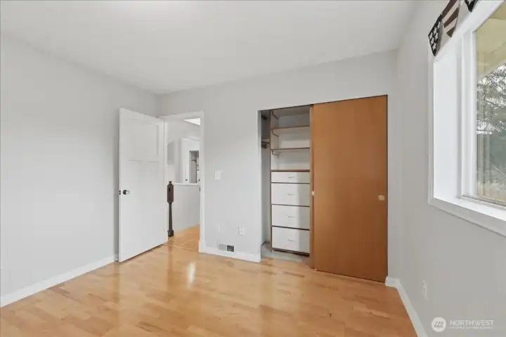 Built in cabinets save floor space