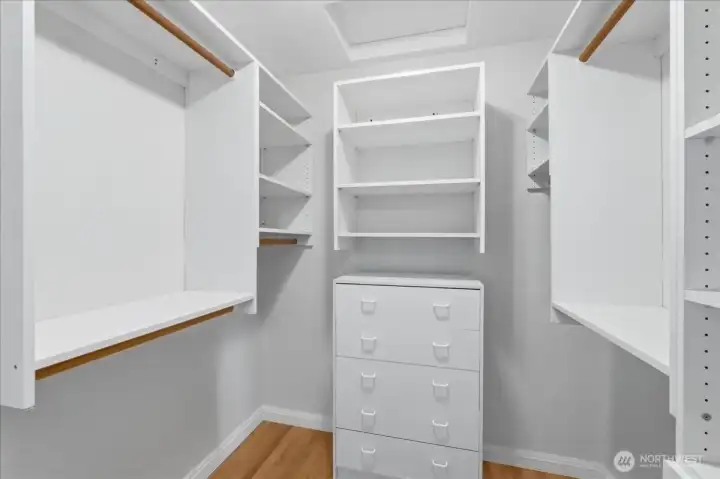 Arranged for a space for everything personal.