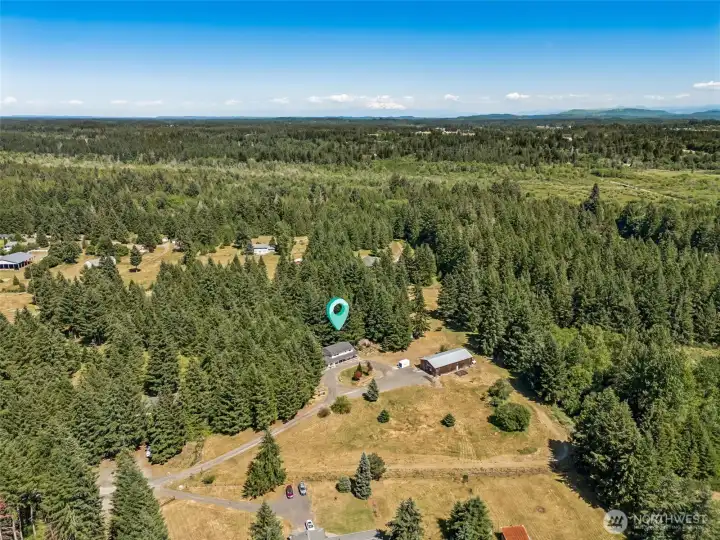 Five private acres surrounded by trees, open space, and views extending toward Capitol Forest create a setting that feels wonderfully removed from the hustle of everyday life. But what makes this area especially special is what's waiting nearby. Approximately four miles away, you'll find the nationally recognized Mima Mounds Natural Area Preserve, one of Washington's most fascinating natural destinations. The preserve features accessible paved trails, additional walking paths, educational exhibits, rare prairie ecosystems, oak savannah habitat, and opportunities to observe native birds, butterflies, and wildlife. Whether you enjoy hiking, photography, nature study, or simply exploring beautiful places, you'll have one of the state's most unique outdoor treasures practically in your backyard.