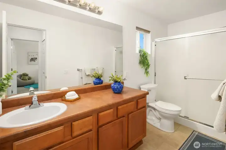 Upstairs Bathroom for 3 of the bedrooms, Full Size Shower