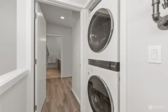 Hallway washer and dryer with extra energy efficient LG Washtower.