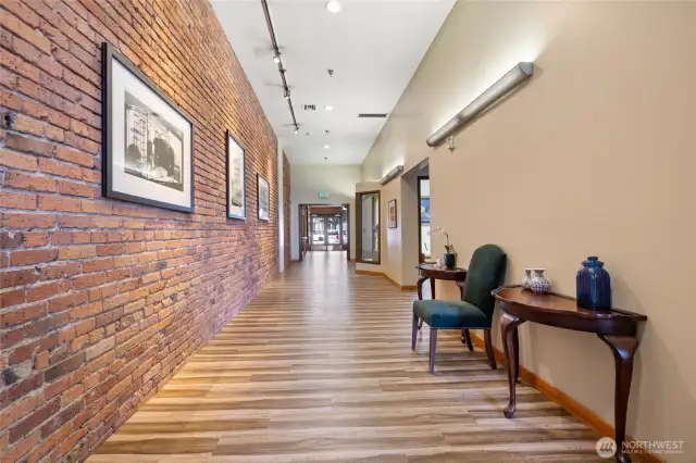 Hallway to elevator from A St. entrance