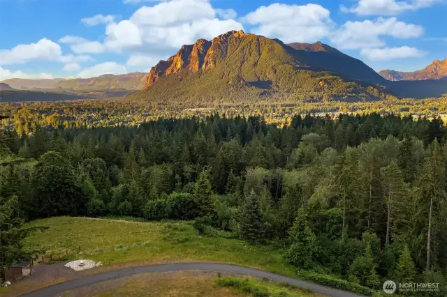 Mt Si, the Snoqualmie Valley, and on a clear day -- Mt. Baker.