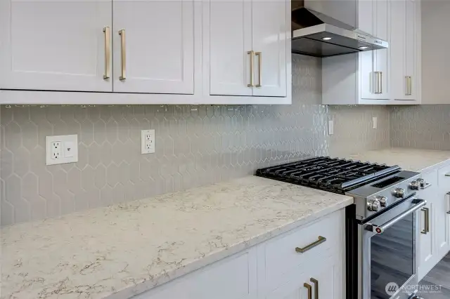 Gas cooking stove + under lit cabinets