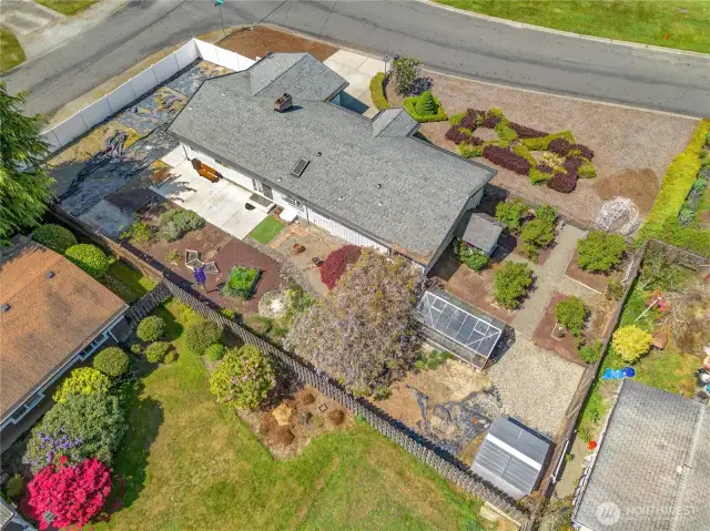 View of home, as you can see, side yard could be additional garden space, grassy area or RV Parking.