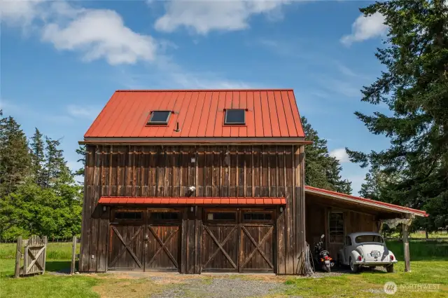 Shop/garage on lower level and apartment on upper level