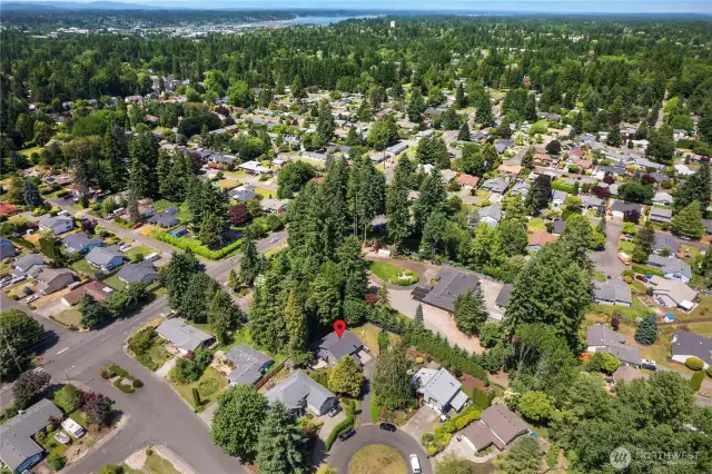 Set off 28th and Boulevard in a nice SE Oly neighborhood. Close to shopping and DT and access to I-5 off Pacific.