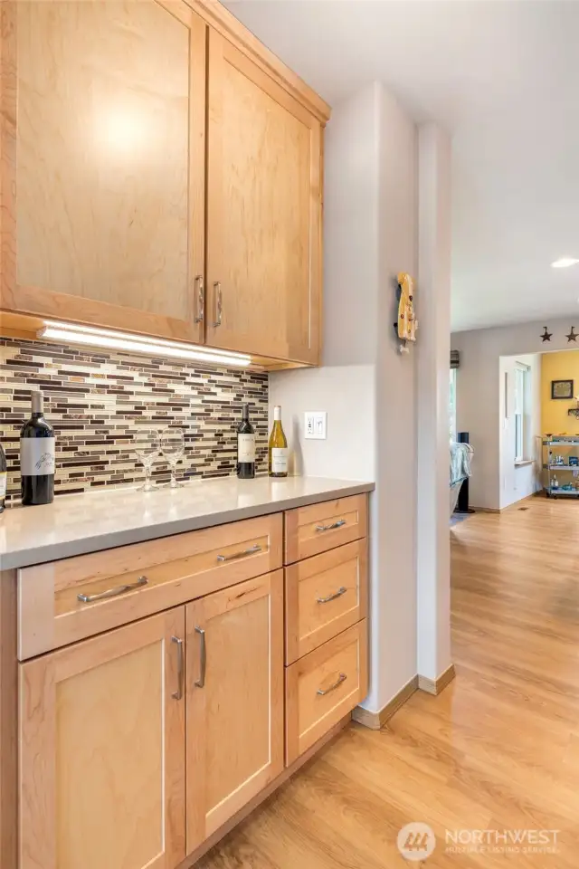 Tons of cabinets and counter space.