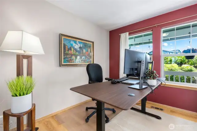 Front room, used as an office but would be a great formal dining area, sitting room or flex space.