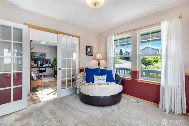 Family room/bonus room. with slider to wrap around porch and amazing views.