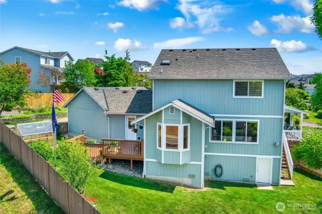 2 story home with huge walk-in unfinished basement, perfect for storage with built in storage platforms.