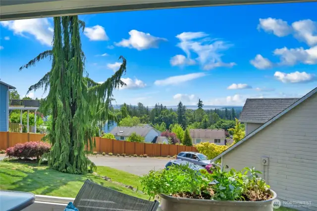 View of the bay and Olympics form the Porch!