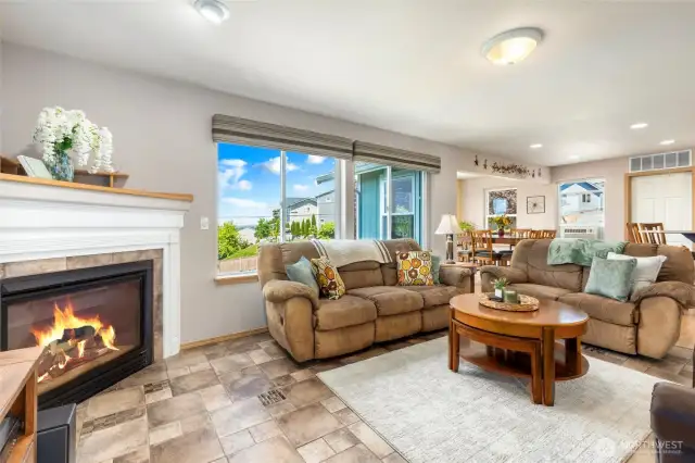 Cozy gas fireplace for those cooler days!
