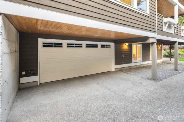 Spacious two car garage.