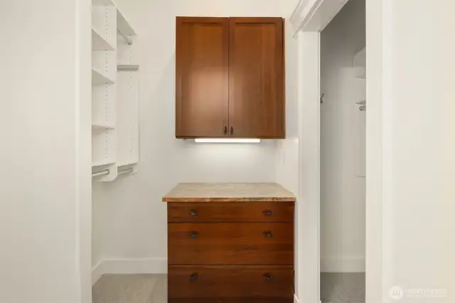 Custom closets in primary.