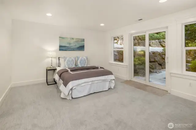 One of two bedrooms on the lower level.