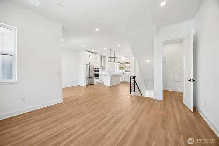 Open concept living of actual home Open concept living of actual home