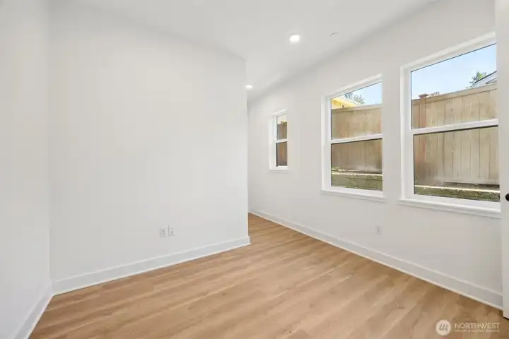 Lower floor office/den/flex space with attached powder bath (actual home)