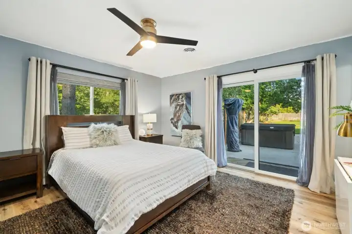 2nd suite with private patio doors to hot tub & private seating area